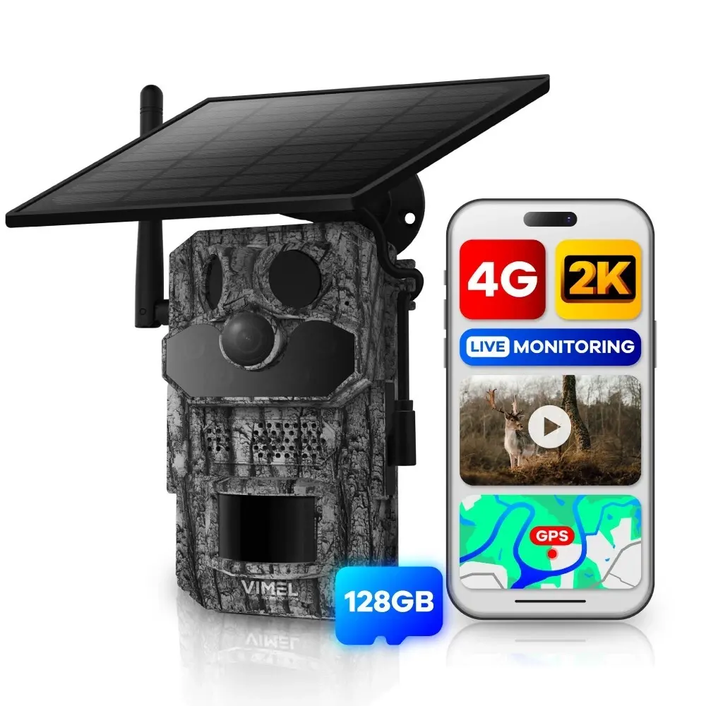 4G Solarna Lovačka Kamera 2K – Trail Kamera sa GPS, Noćnim Vidom i SIM Karticom
