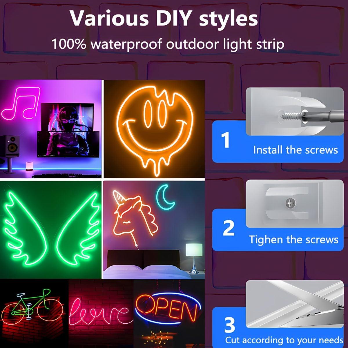 RGB neon LED traka 5M – Pametno dekorativno osvjetljenje 5M — slika 3