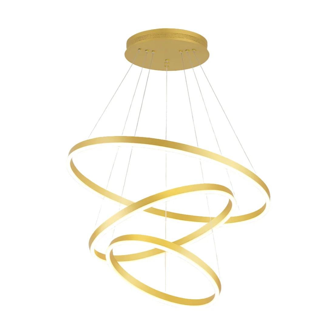LED Luster sa 3 Prstena – Podesiva Boja Svjetlosti | Bijeli, Crni i Zlatni — slika 5