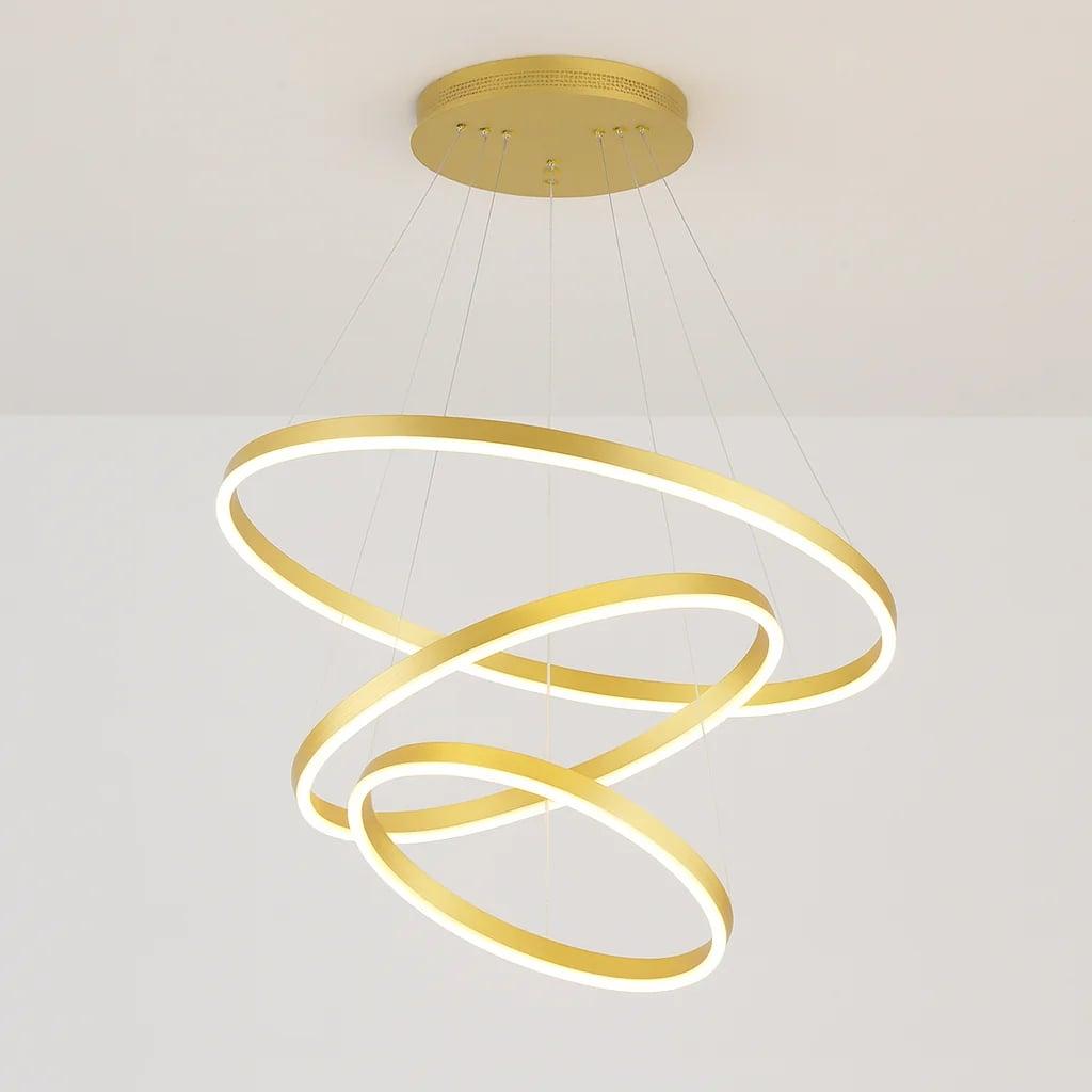 LED Luster sa 3 Prstena – Podesiva Boja Svjetlosti | Bijeli, Crni i Zlatni — slika 7