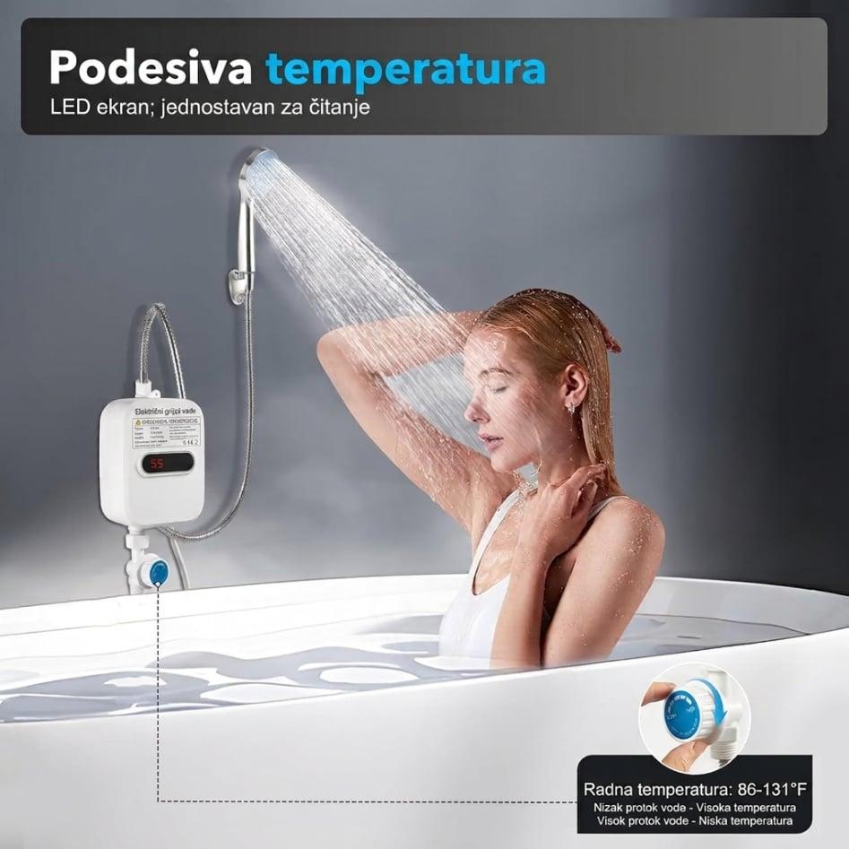 Protočni električni bojler 3500W sa digitalnim ekranom — slika 4