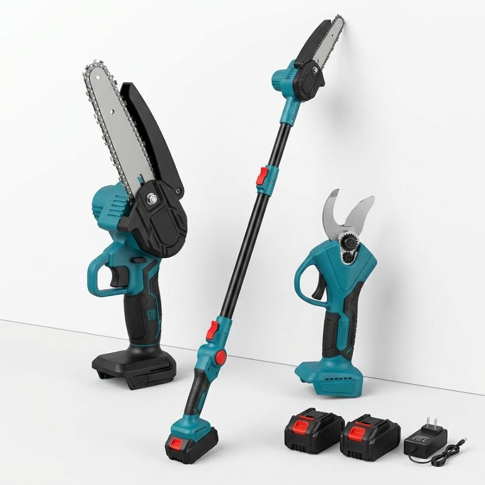 GIGA SET 3u1 – Aku makaze + Aku motorna pila + Teleskopski štap 2 m — slika 3