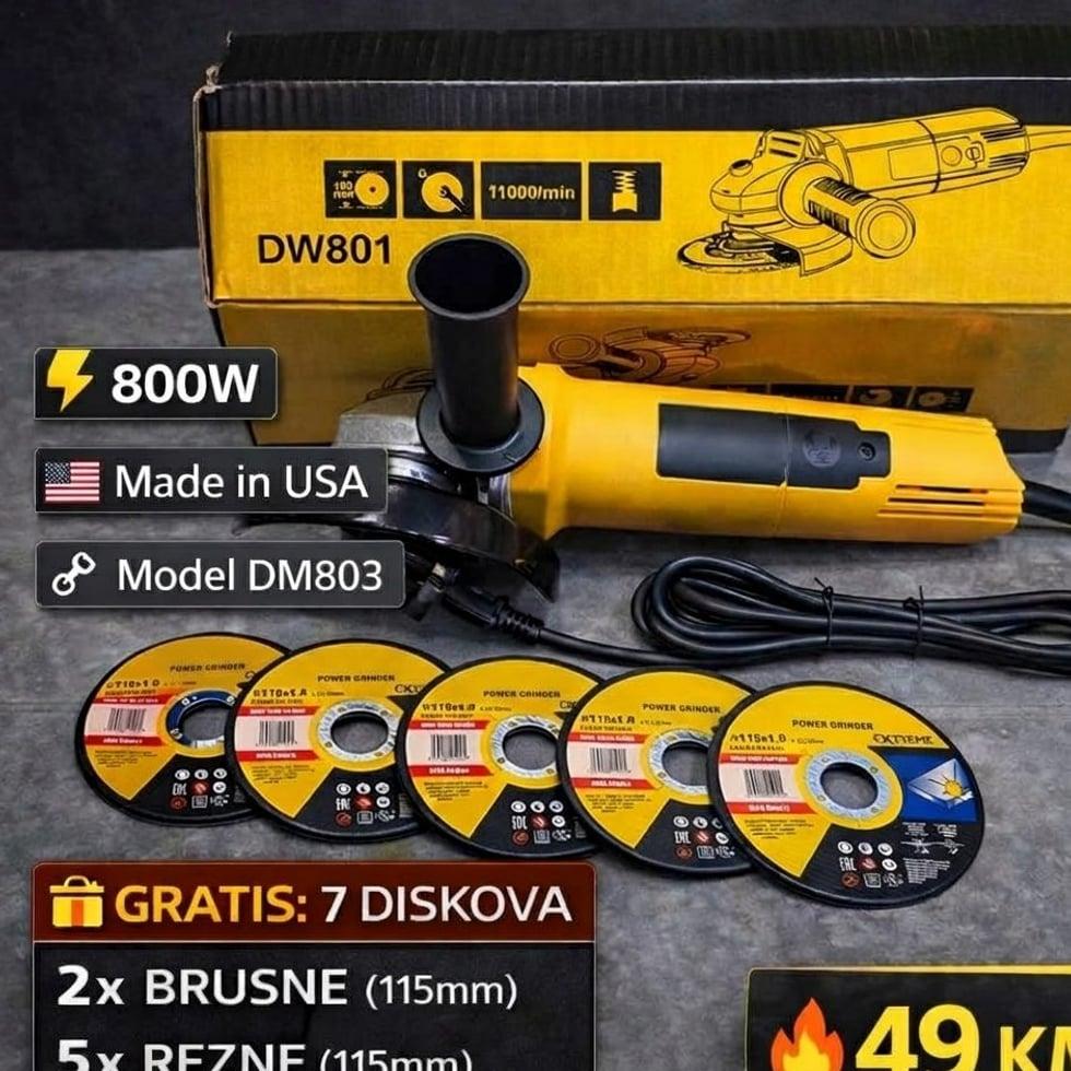 Ugaona Brusilica DM801 800W + Set od 7 ploča