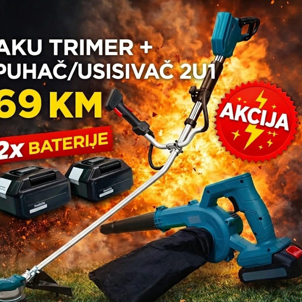 AKU trimer + puhač/usisivač 2u1