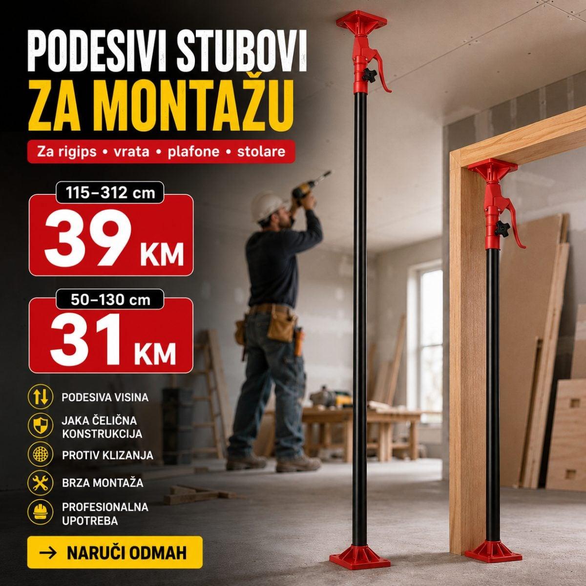 Podesivi stubovi za montažu – Profesionalna pomoć pri radu