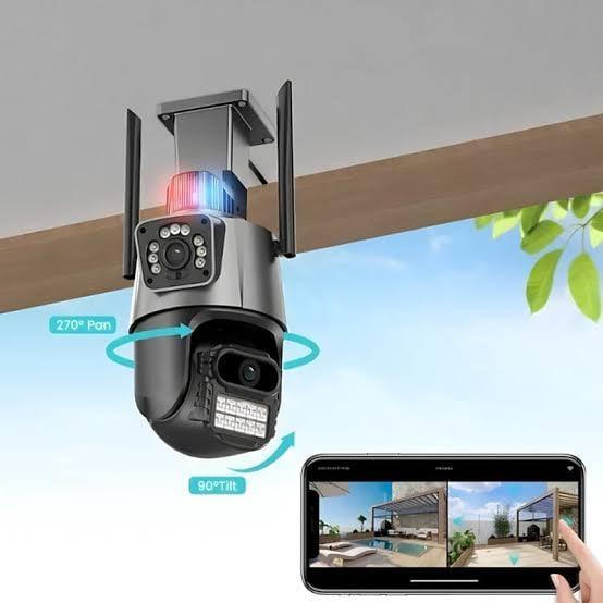 Triple-Lens Smart WiFi Kamera – 3 Objektiva | PTZ Kamera sa AI Detekcijom i Noćnim Vidom — slika 2