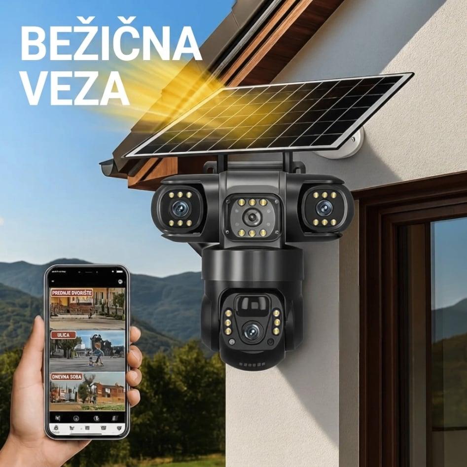 WiFi Solarna Kamera sa Solarnim Panelom – Bežična Vanjska Sigurnosna Kamera sa Noćnim Vidom — slika 2