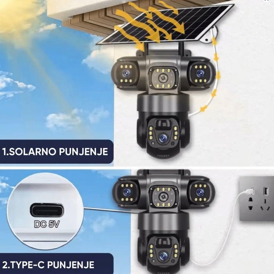 WiFi Solarna Kamera sa Solarnim Panelom – Bežična Vanjska Sigurnosna Kamera sa Noćnim Vidom — slika 7