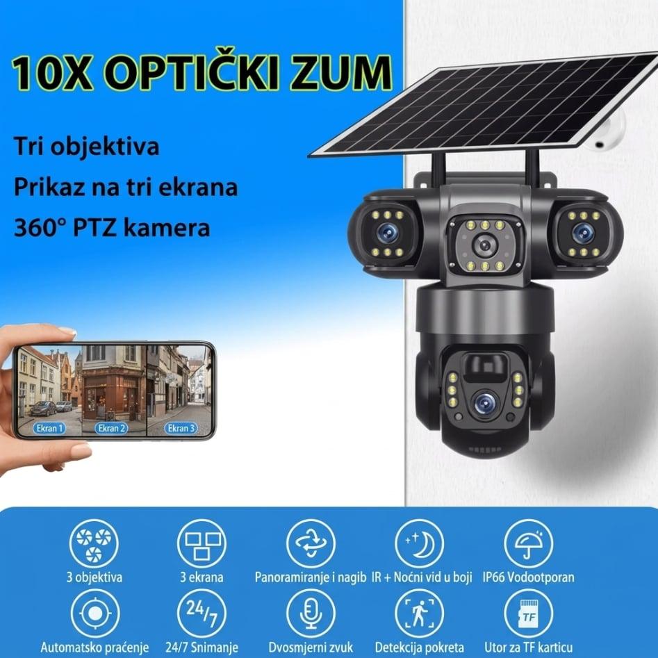 WiFi Solarna Kamera sa Solarnim Panelom – Bežična Vanjska Sigurnosna Kamera sa Noćnim Vidom — slika 9