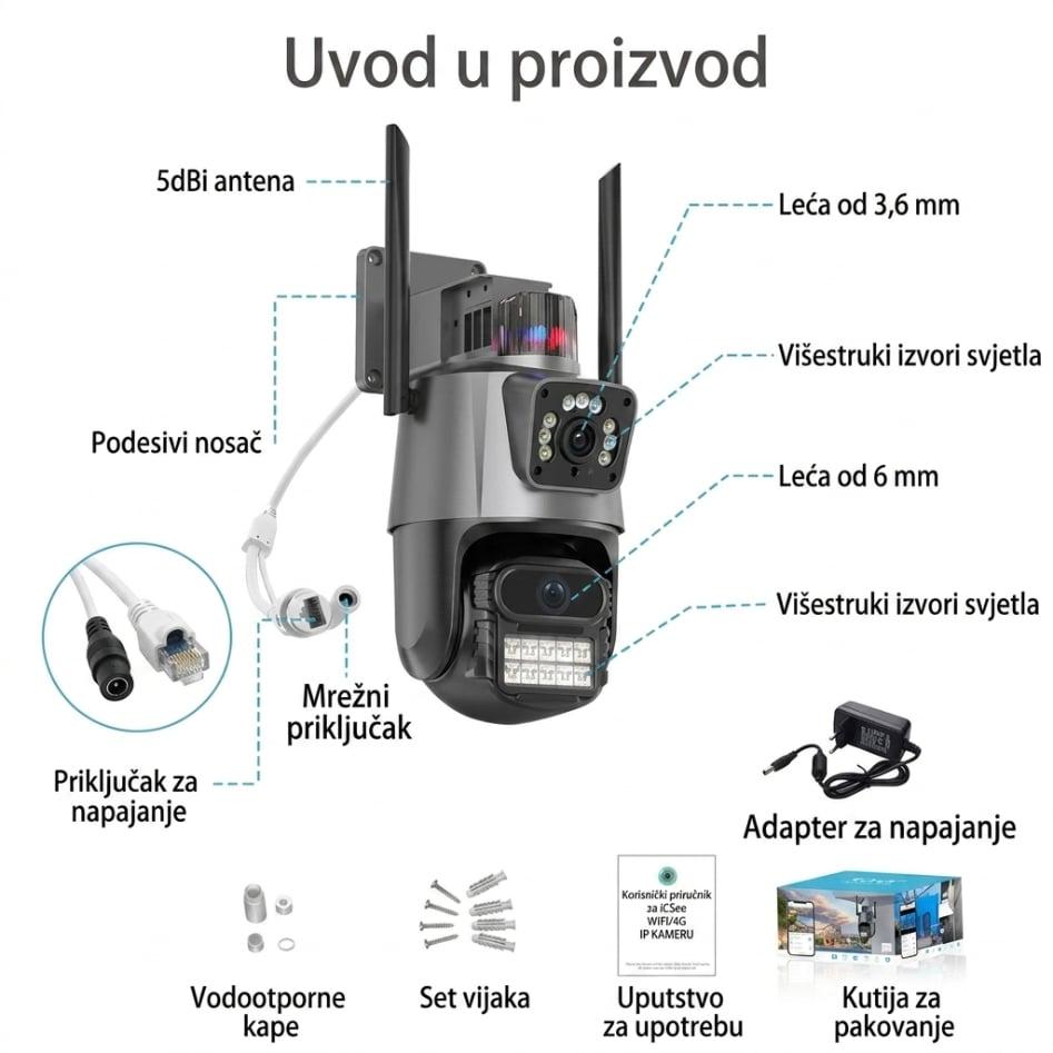 KAMERA PTZ Smart WiFi 8MP 4K Ultra HD – Vanjska sigurnosna kamera sa noćnim vidom — slika 5