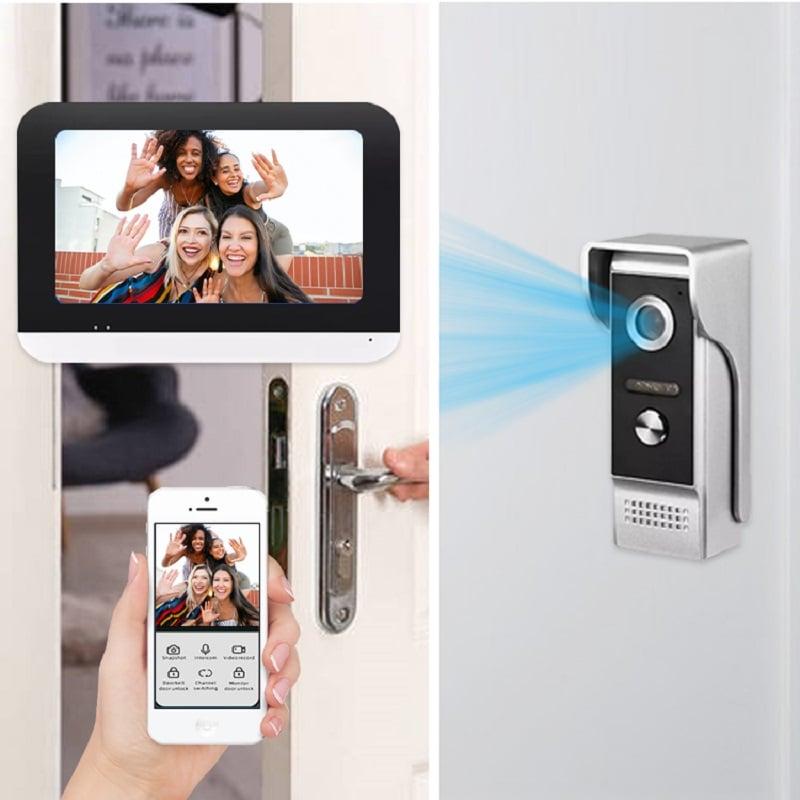 WiFi Video Interfon sa 7" Monitorom – HD Kamera 2MP | Tuya Smart | Otključavanje Vrata — slika 2