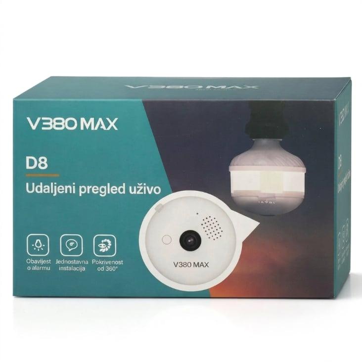 V380 D8 WiFi Kamera sa LED Reflektorom – 3MP Full HD | Pametna Sigurnosna Kamera 2u1