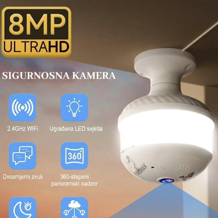 V380 D8 WiFi Kamera sa LED Reflektorom – 3MP Full HD | Pametna Sigurnosna Kamera 2u1 — slika 5