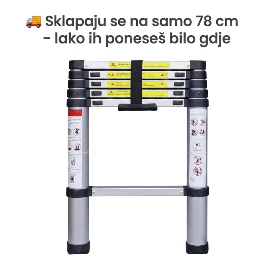 Teleskopske aluminijske ljestve – Profesionalne sklopive ljestve 3.1 m, 3.5 m, 4.3 m i 6.2 m — slika 3