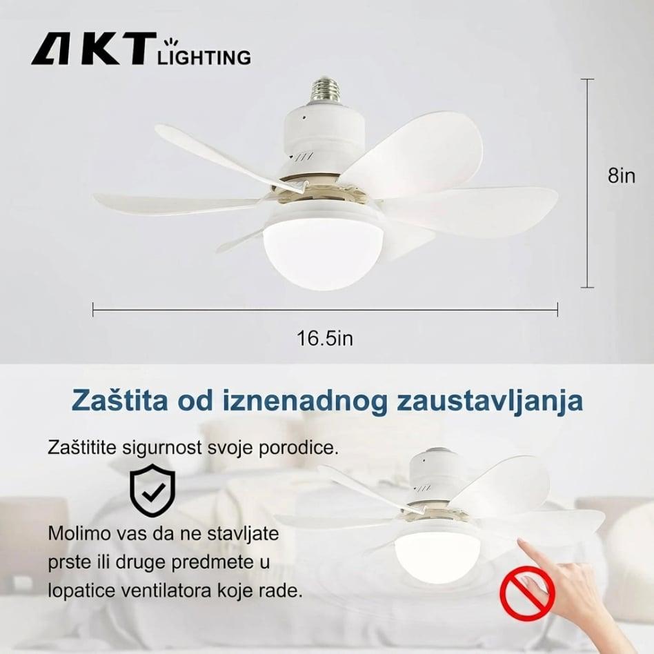 Ventilator sa LED rasvjetom 30W E27 – 3 brzine i 3 moda svjetla — slika 3