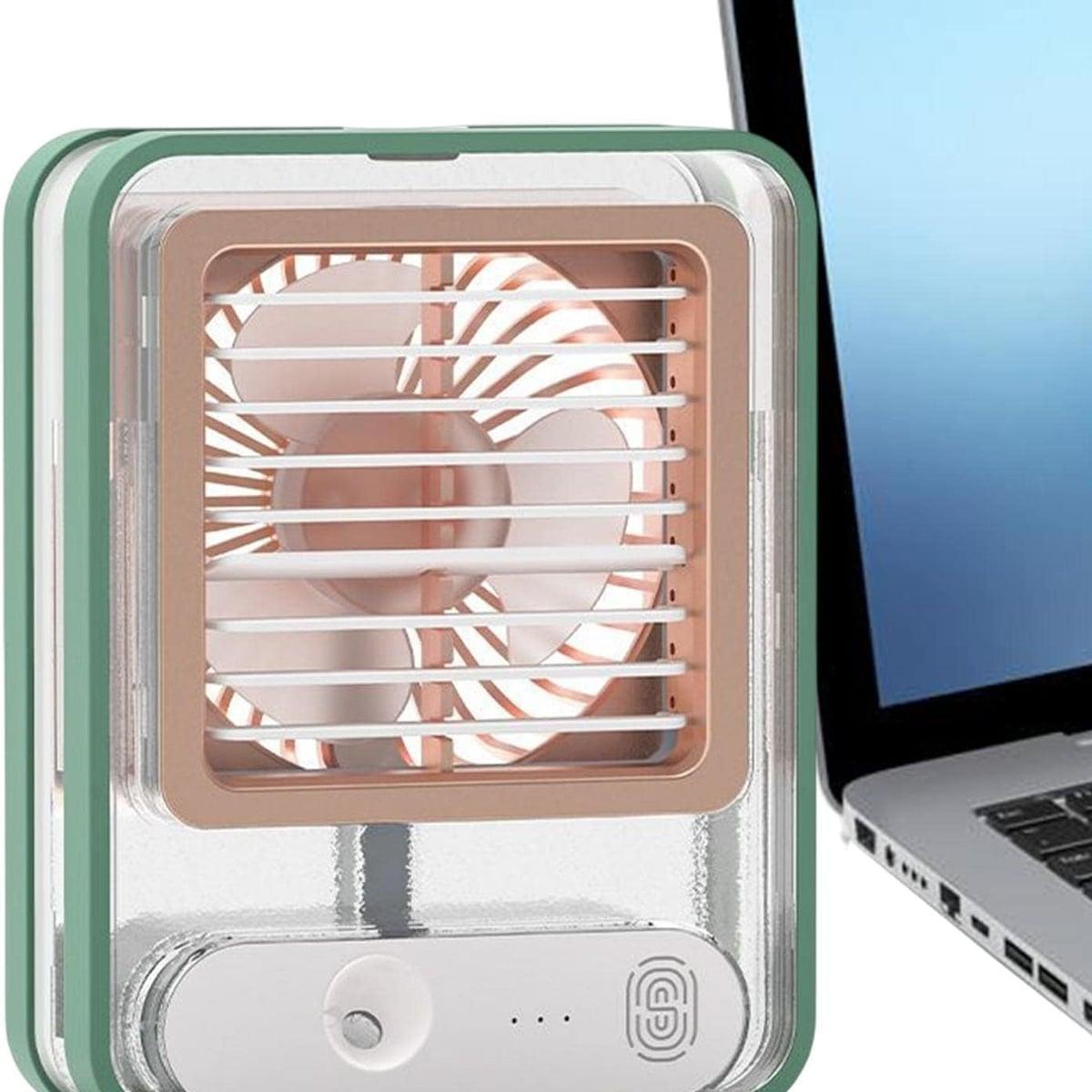 Mini ventilator 3 u 1 sa raspršivačem vode i LED svjetlom – USB punjivi — slika 2