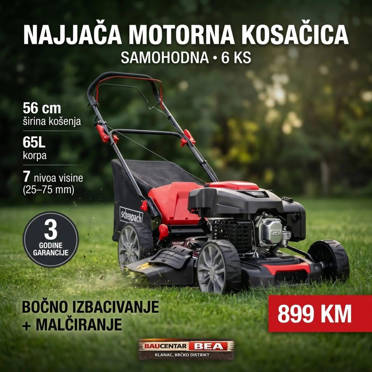 Snažna samohodna motorna kosačica od 6 KS SCHEPPACH