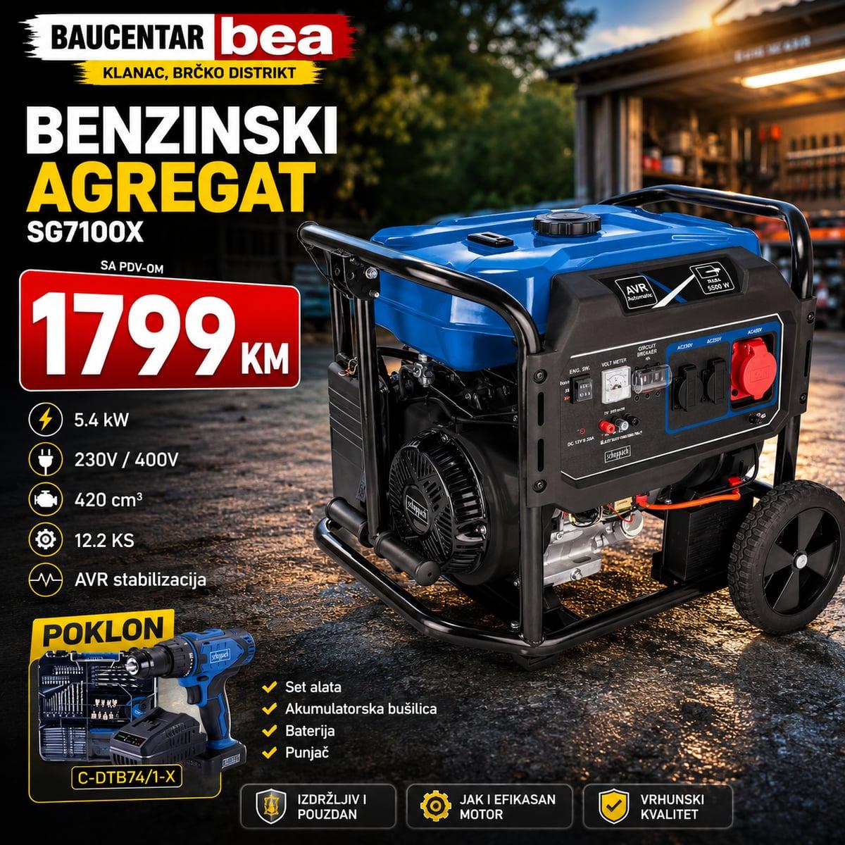 SCHEPPACH SG7100X BENZINSKI AGREGAT 5.4 kW