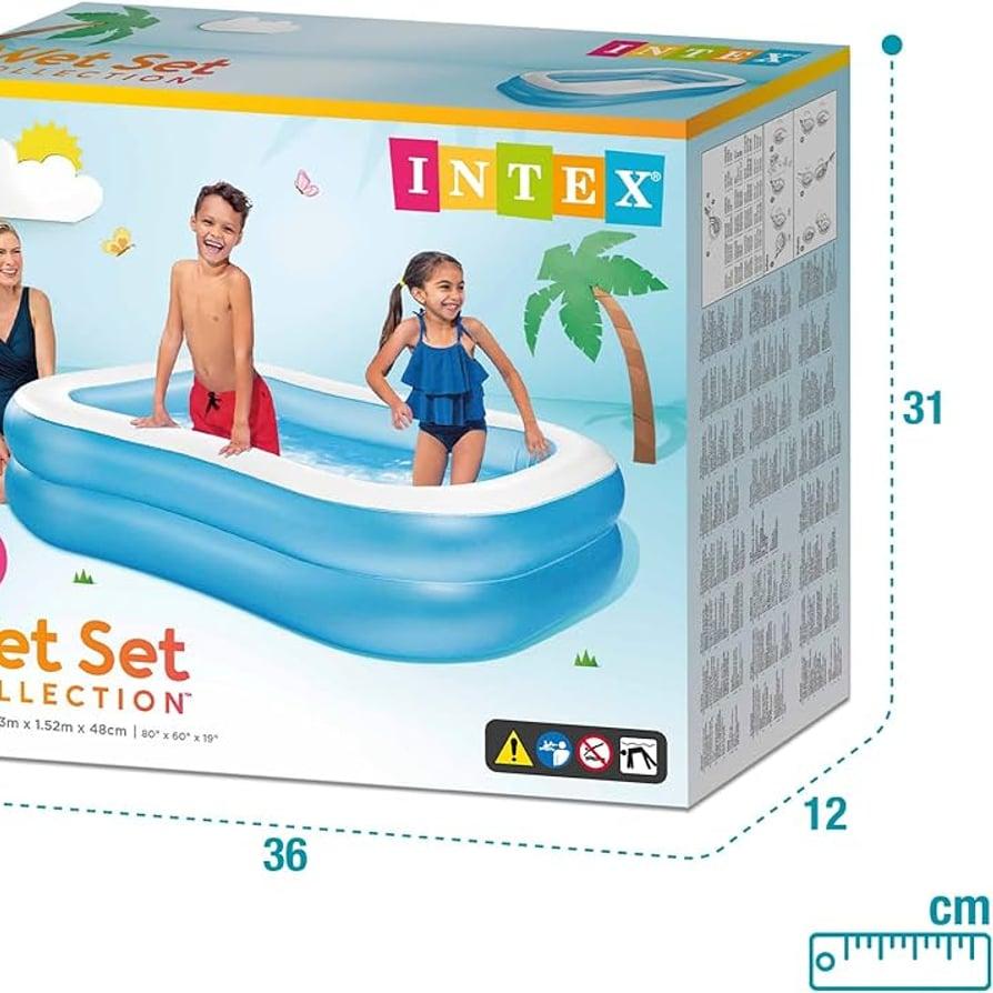Intex porodični bazen 203 × 152 × 48 cm – pravougaoni model za 3 osobe