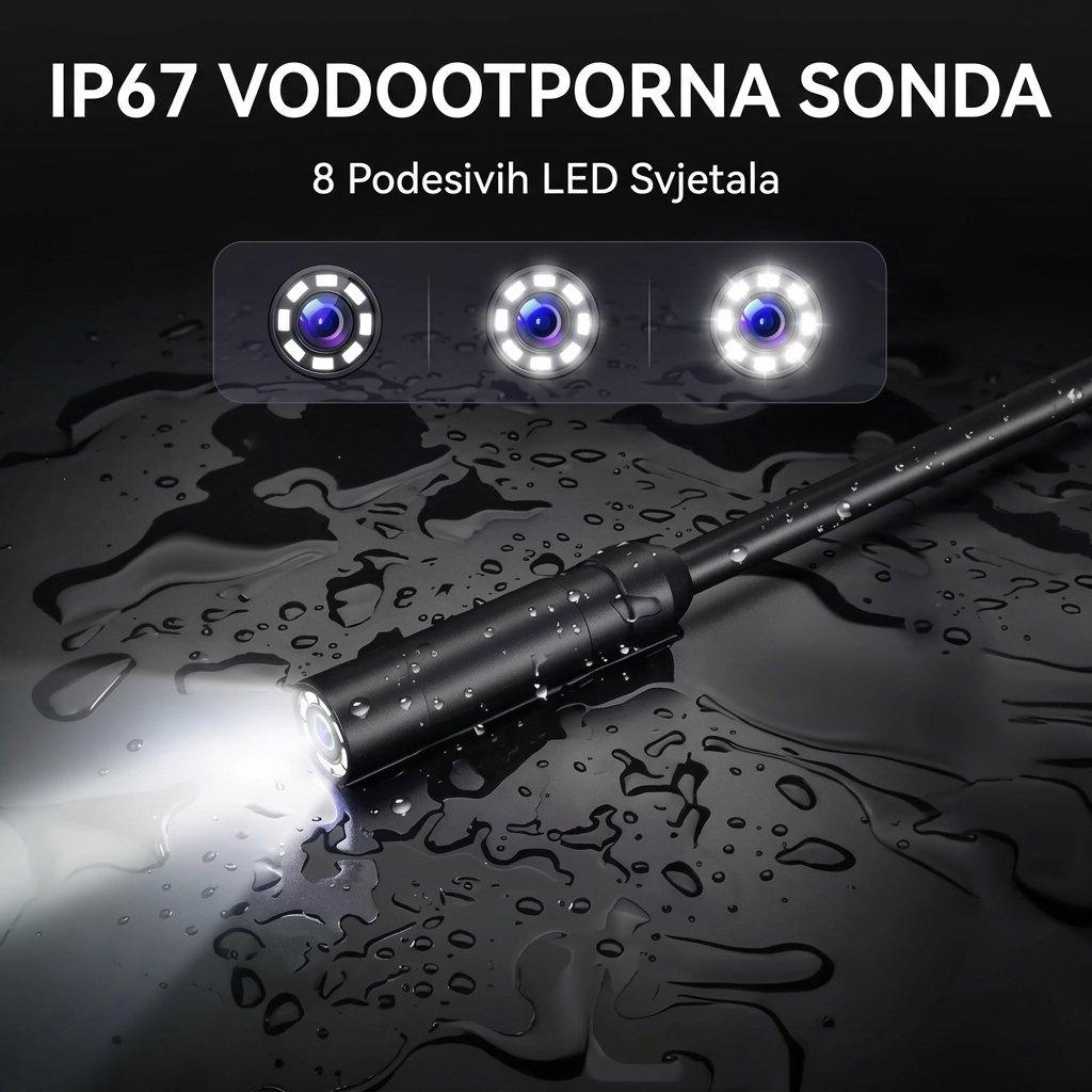 Profesionalna Endoskopska Kamera FULL HD 1080p sa 5" Ekranom i Dvije Kamere — slika 5