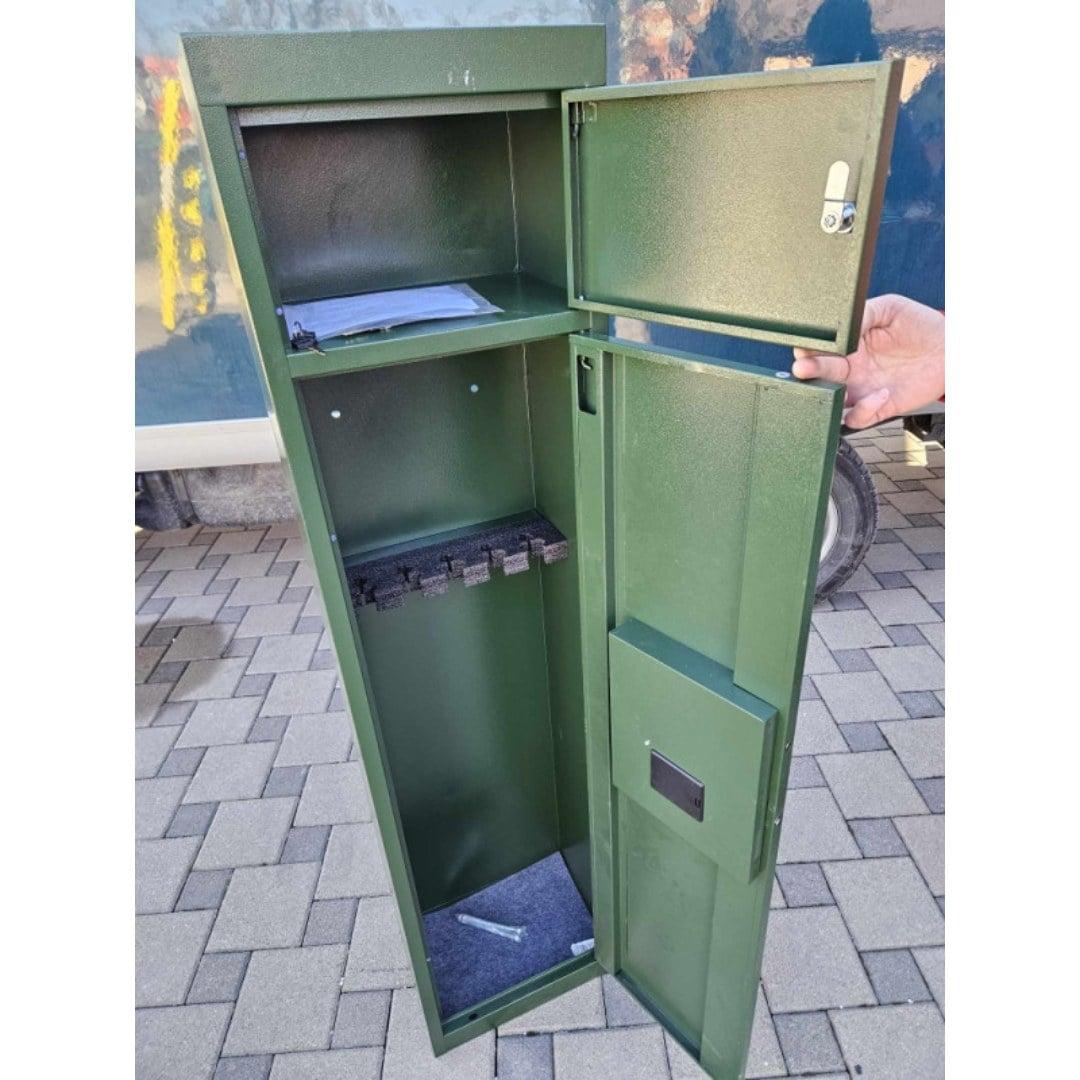 Ormar sef za oružje za 5 pušaka 150x37x27cm – elektronska brava, zeleni