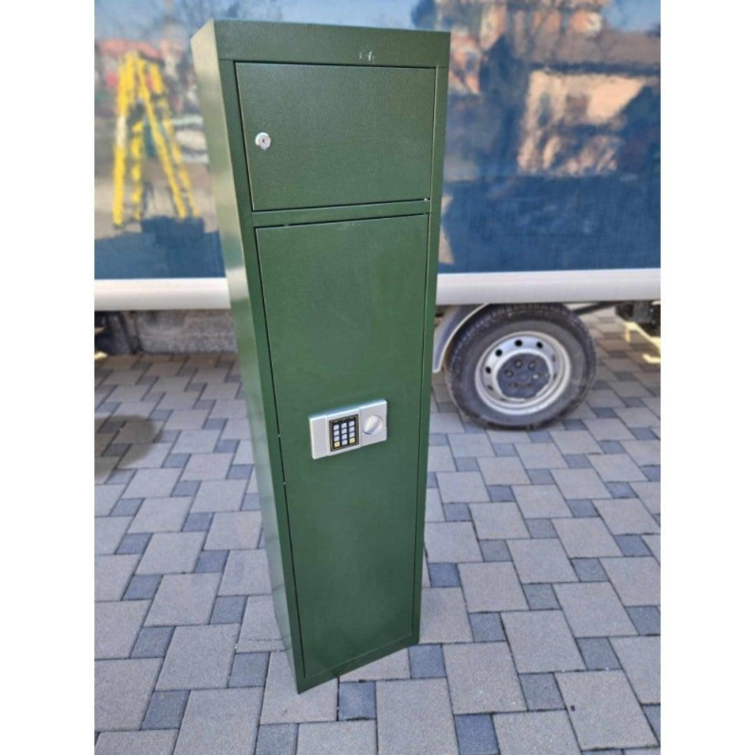 Ormar sef za oružje za 5 pušaka 150x37x27cm – elektronska brava, zeleni — slika 2