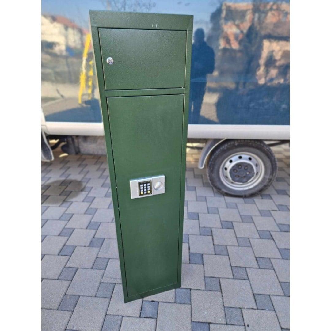 Ormar sef za oružje za 5 pušaka 150x37x27cm – elektronska brava, zeleni — slika 3