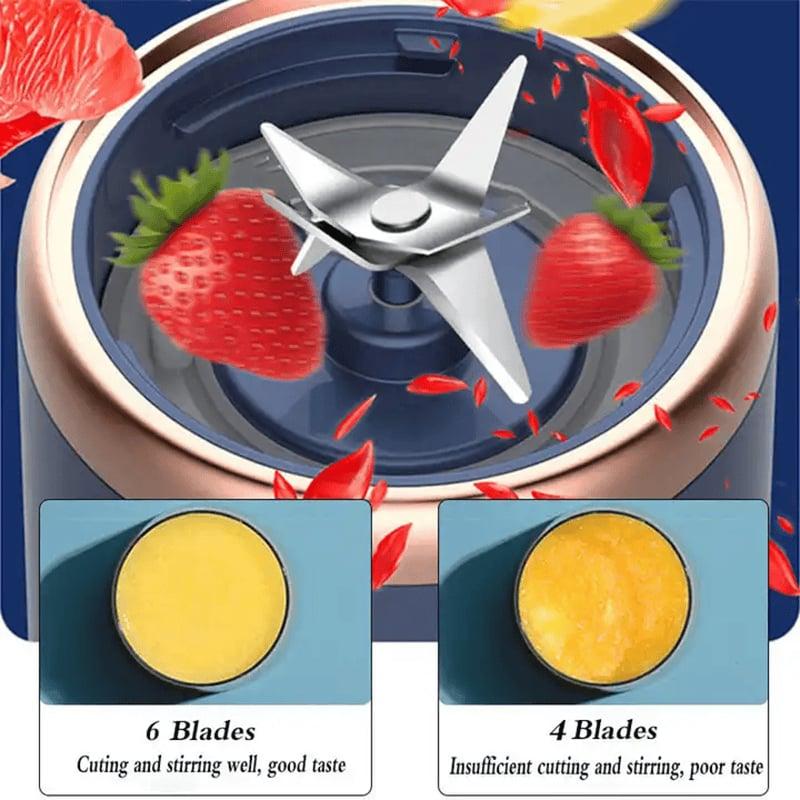Prijenosni USB blender 400ml – punjiva baterija, 6 oštrica — slika 4
