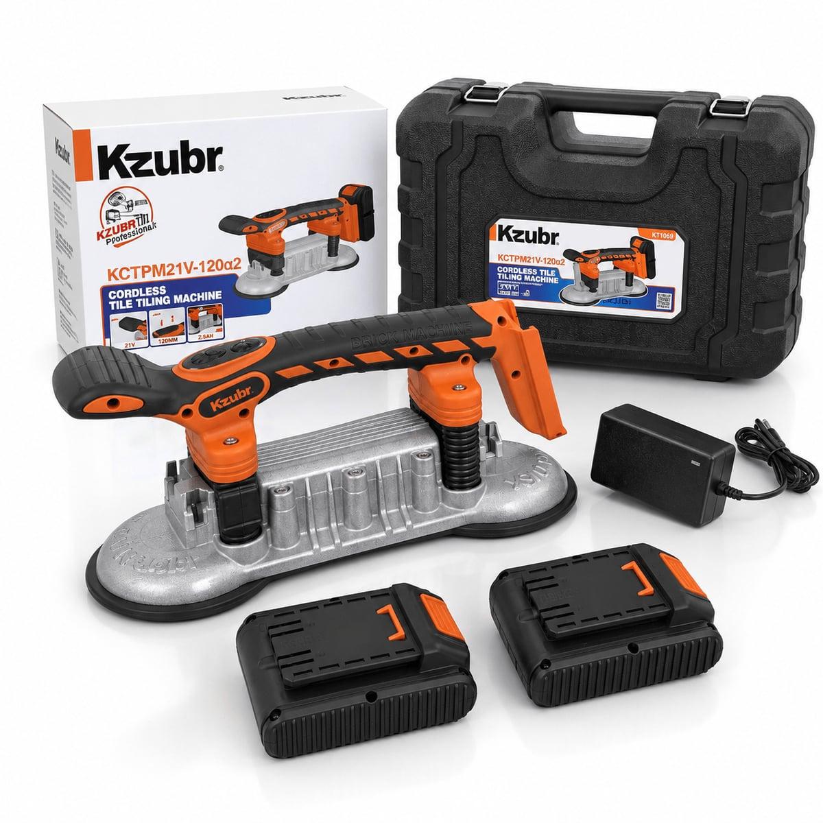 KZUBR Aku dupli vibrator i vakuum za pločice 21V / 2 baterije / 120 mm – KCTPM21V-120X2