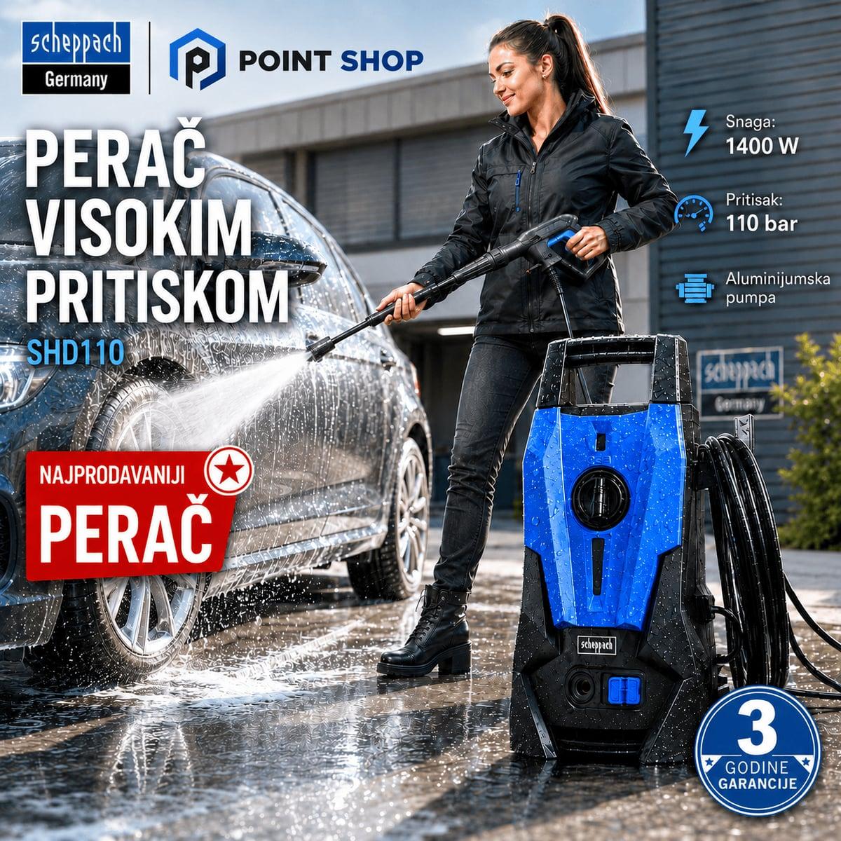 Scheppach perač visokim pritiskom 1400W / 110 bar