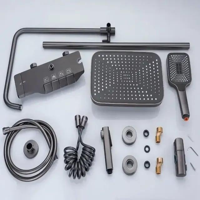 Luksuzni SET – Tuš za kupatilo / 3 Tuša + Česma / Mat crna — slika 2