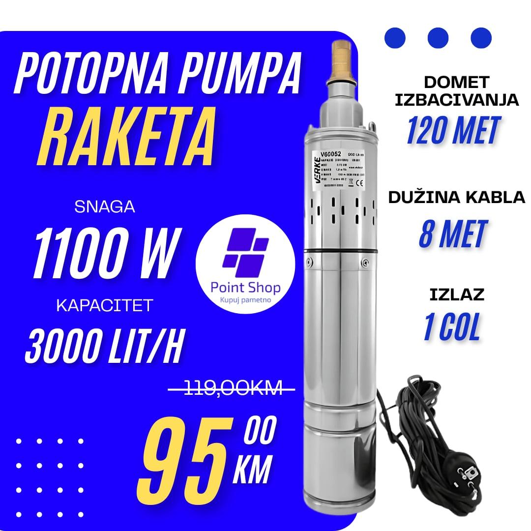 Potopna pumpa Raketa 1,1kW / Savršena za domaćinstvo, voćnjake i vrtove — slika 2