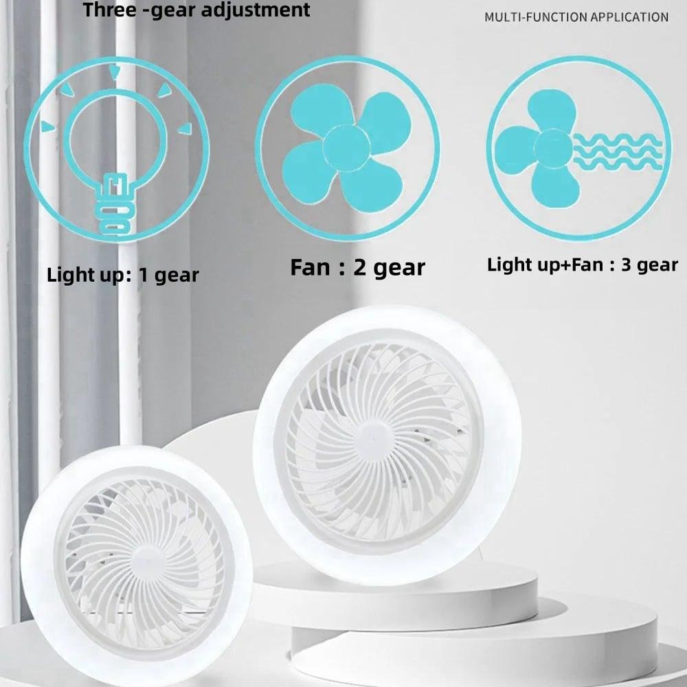 E27 LED Stropni Ventilator s Rasvjetom – 3 Načina Rada + Daljinski — slika 6