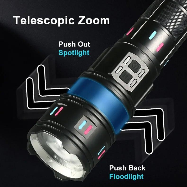 Taktička LED lampa / Aluminium zoom / 180000 lumena / 5 boja — slika 2