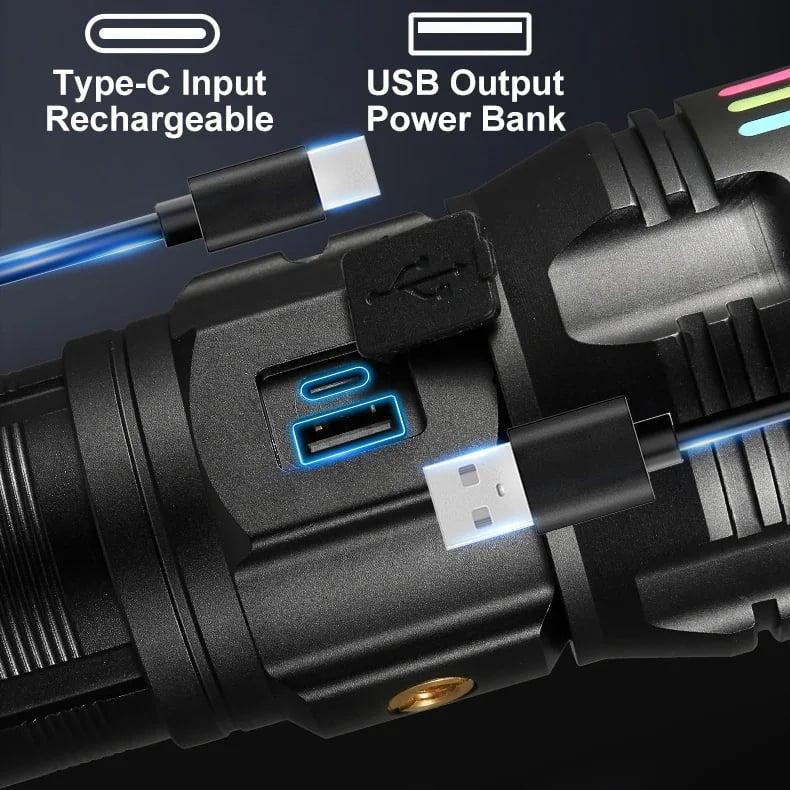 Taktička LED lampa / Aluminium zoom / 180000 lumena / 5 boja — slika 5