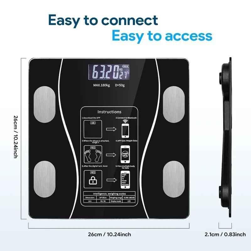 Pametna Bluetooth vaga / Vaga za tjelesnu težinu / Kućna vaga — slika 6