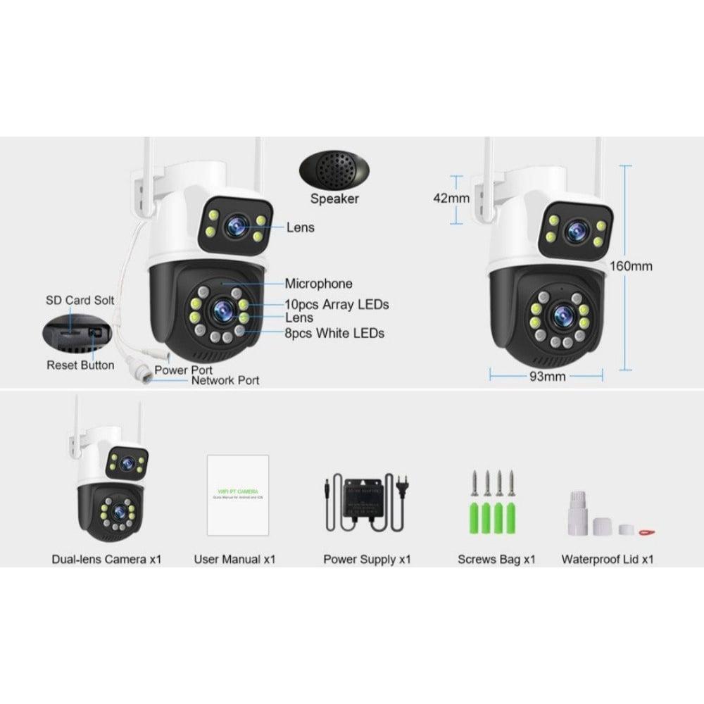 Nadzorna PTZ 5MP WiFi Kamera sa dvije glave | Rotirajuća + fiksna — slika 6