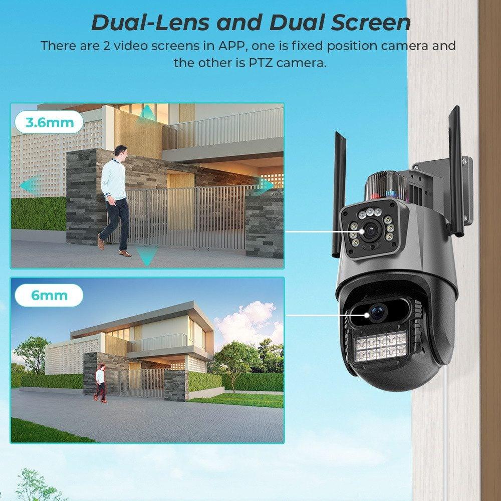 WIFI nadzorna kamera 12MP 4k / Sa dvije glave / Ugrađen ALARM — slika 2