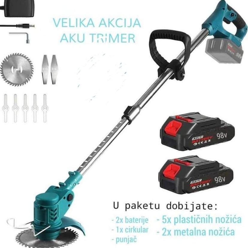 Aku trimer MT za travu – 2x baterije + punjač!