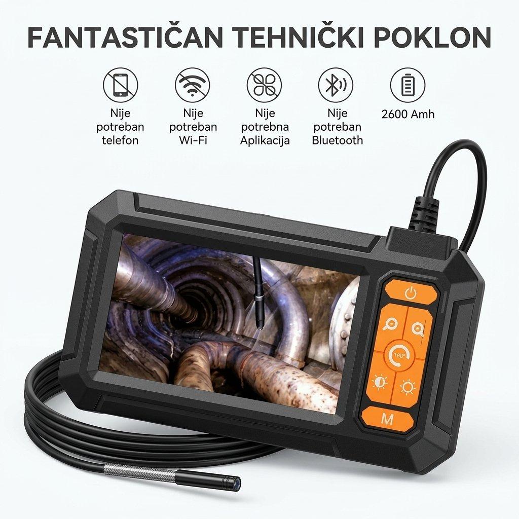 Profesionalna Endoskopska Kamera FULL HD 1080p sa 5" Ekranom i Dvije Kamere — slika 3
